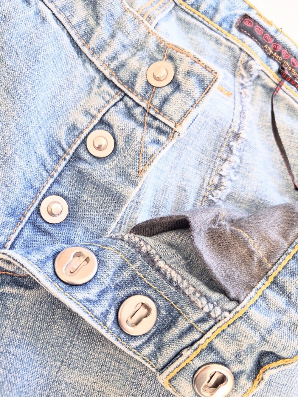 Rare Y2K Vintage AG Adriano Goldschmiel The Cupid Button Fly Light Denim Jeans - Picture 11 of 16